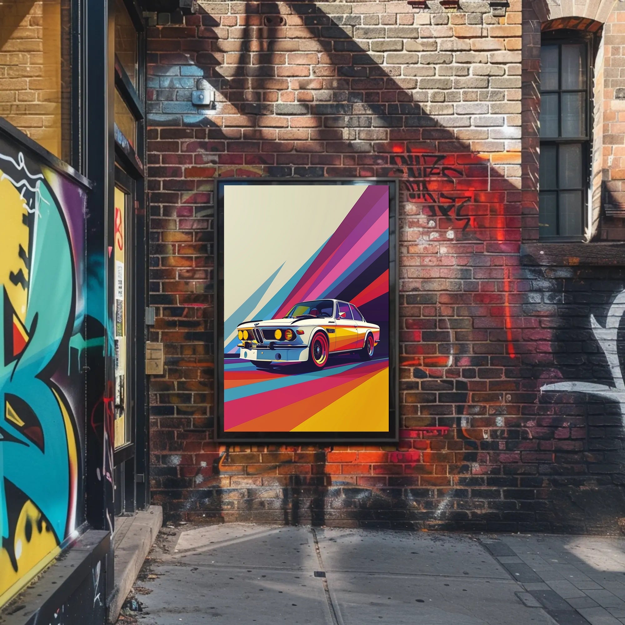 Vintage Racing Car in Dynamic Pop Art Poster PosterGoat