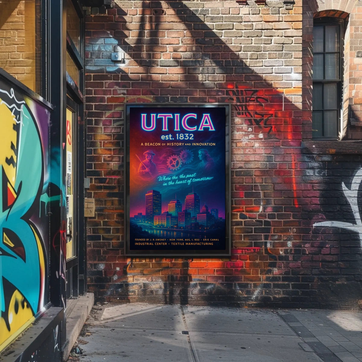Utica Heritage and Innovation Urban Cityscape Poster