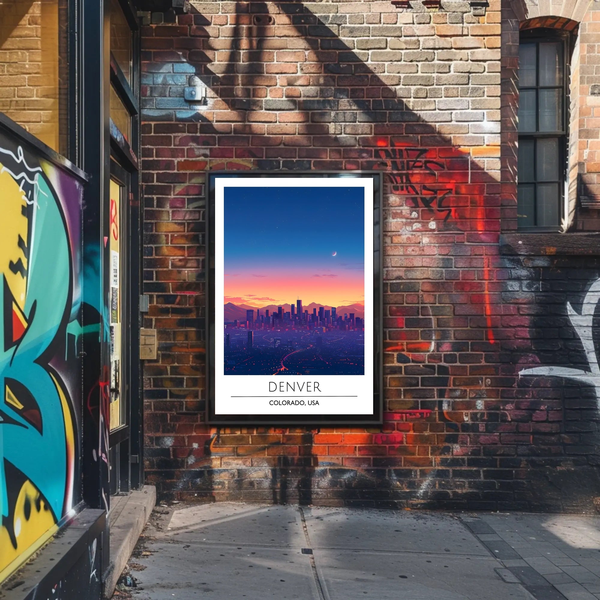 Denver Twilight Skyline Art Print - Urban or Cityscape Poster