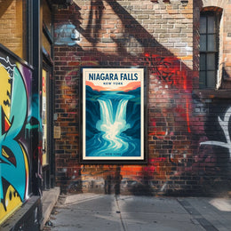 Niagara Falls Vintage Travel Art Poster Travel Poster