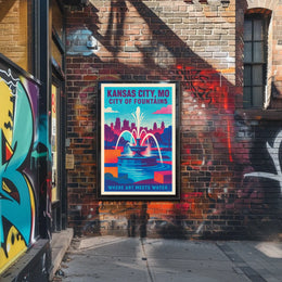Kansas City, MO City of Fountains Poster