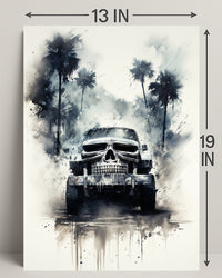 Skull Cruiser In The Mist Poster