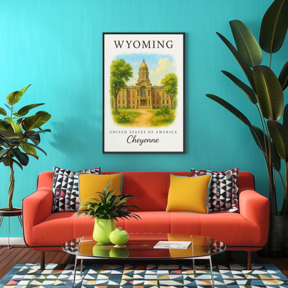 Wyoming, Cheyenne Signature Series Vintage Travel Poster