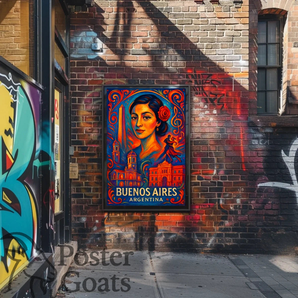 Buenos Aires Tango Art Deco Vintage Travel Poster