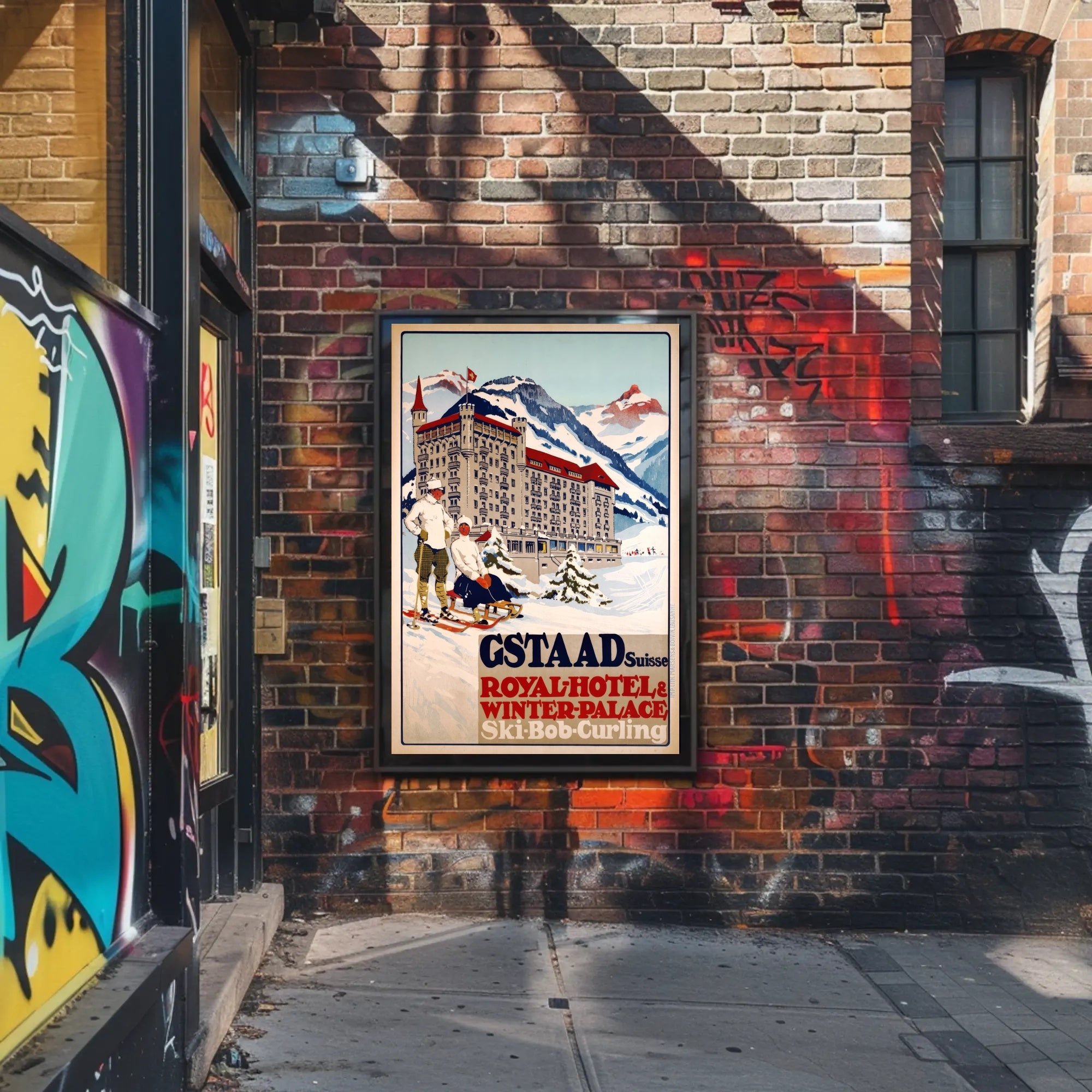 Gstaad Winter Getaway: Vintage Travel Poster PosterGoat