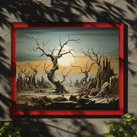Surreal Landscape with Twisted Trees Futuristic Sci-Fi Poster
