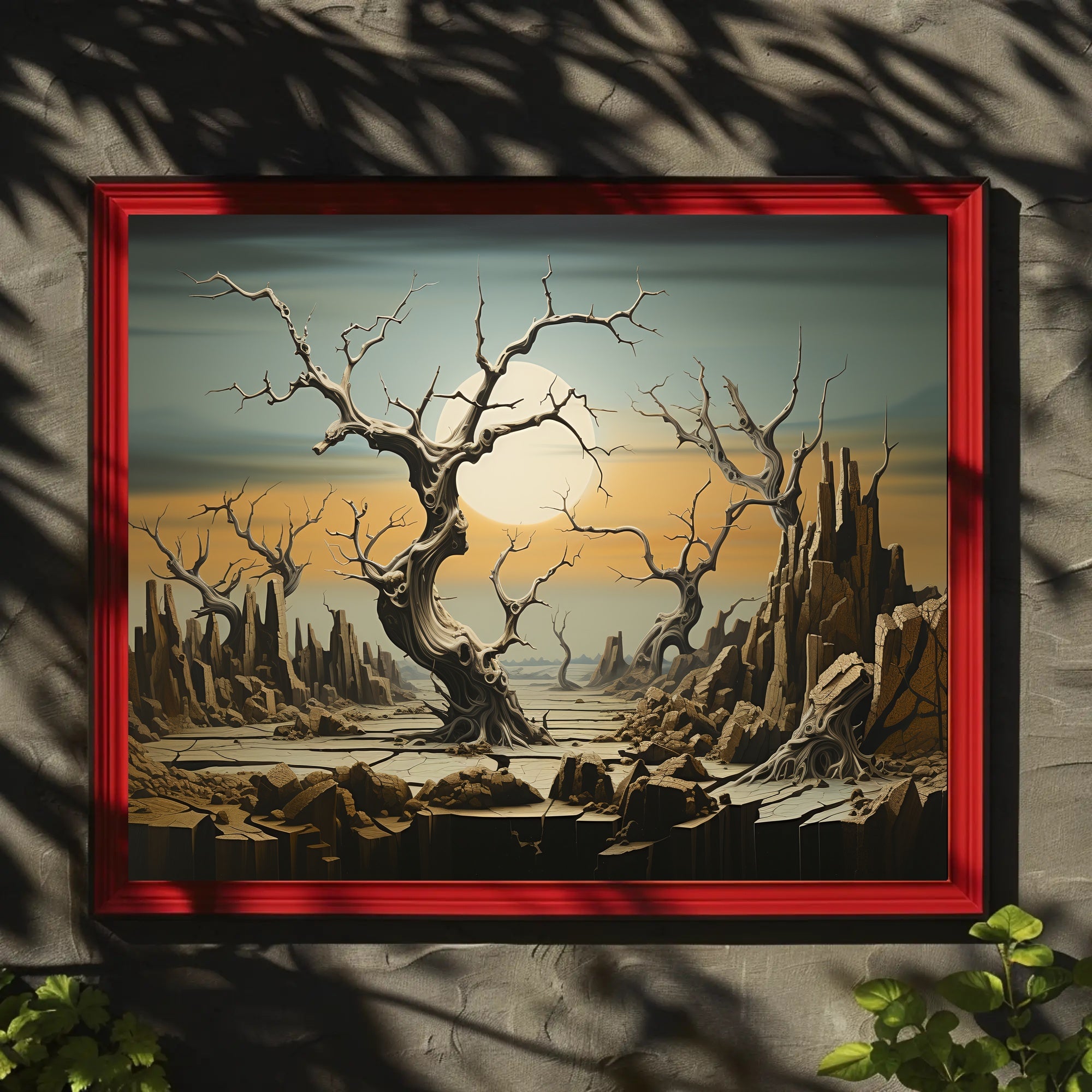 Surreal Landscape with Twisted Trees Futuristic Sci-Fi Poster
