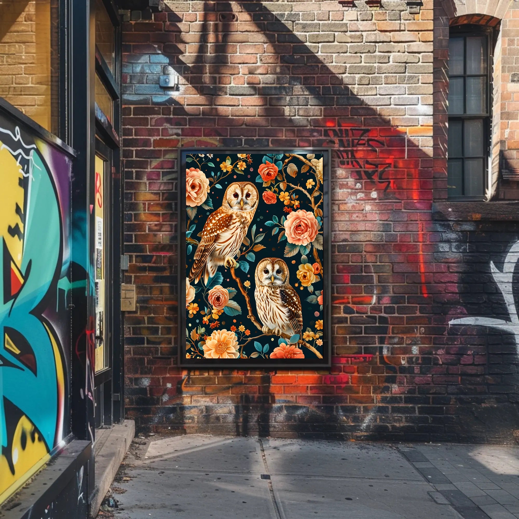 Owls And Blossoms William Morris Art Poster