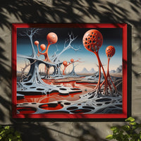 Alien Landscape with Surreal Structures Futuristic Sci-Fi Poster