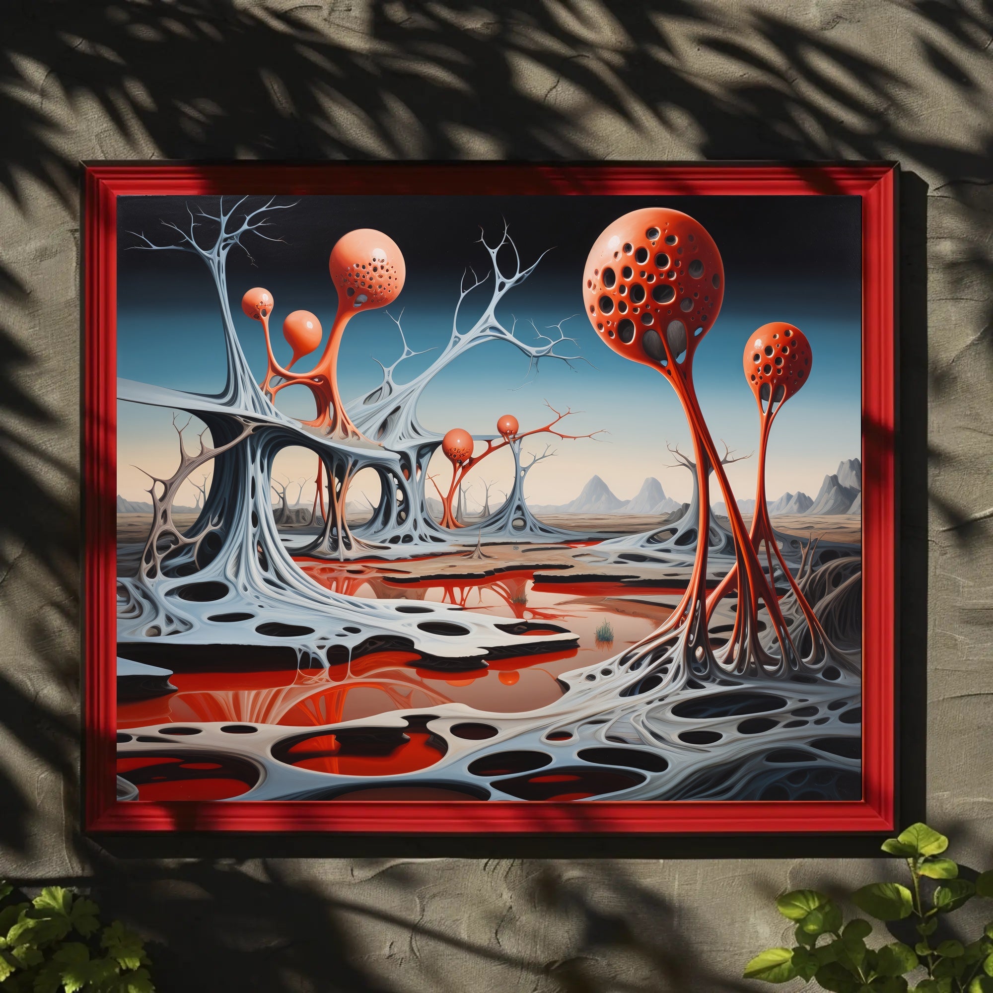 Alien Landscape with Surreal Structures Futuristic Sci-Fi Poster