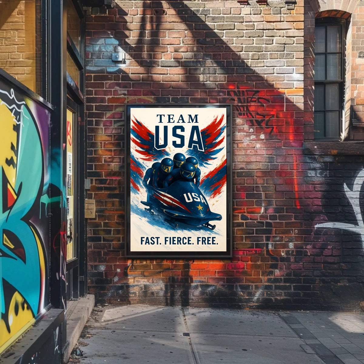 Team USA Bobsled Poster