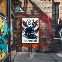 Team USA Bobsled Poster