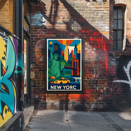 New York City Poster Vibrant Urban Artwork For Home Decor