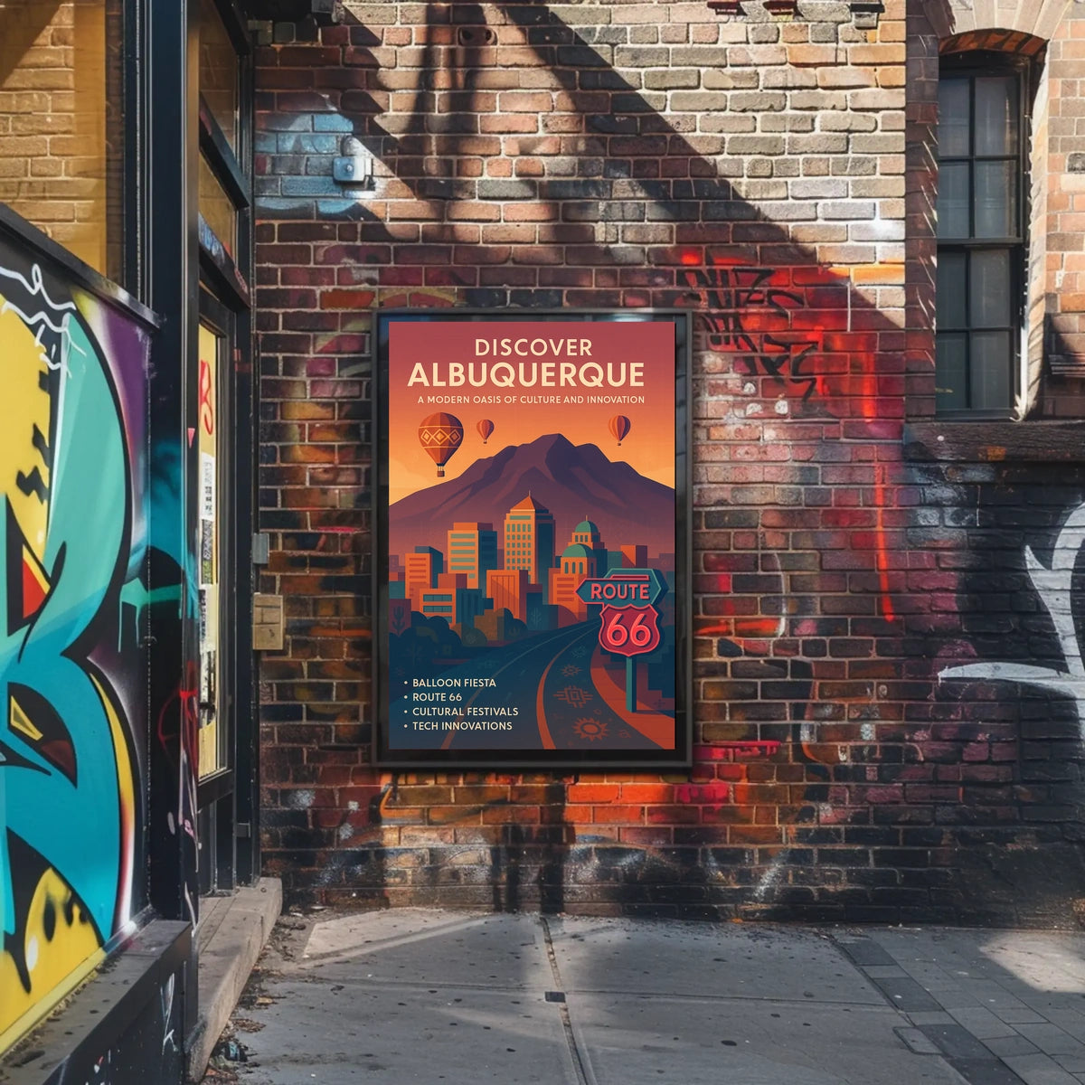 Albuquerque Cultural Hub Culture Innovation Hot Air Balloons Poster