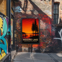 Serene Sunset at Higgins Lake Travel Poster