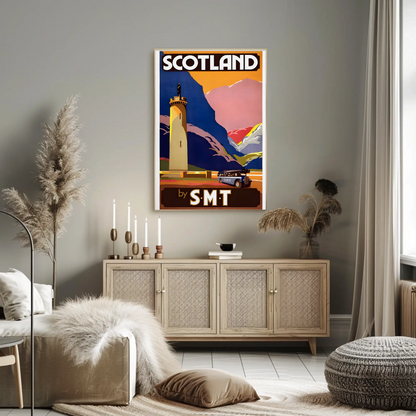 Scotland SMT Bus Travel Vintage Poster