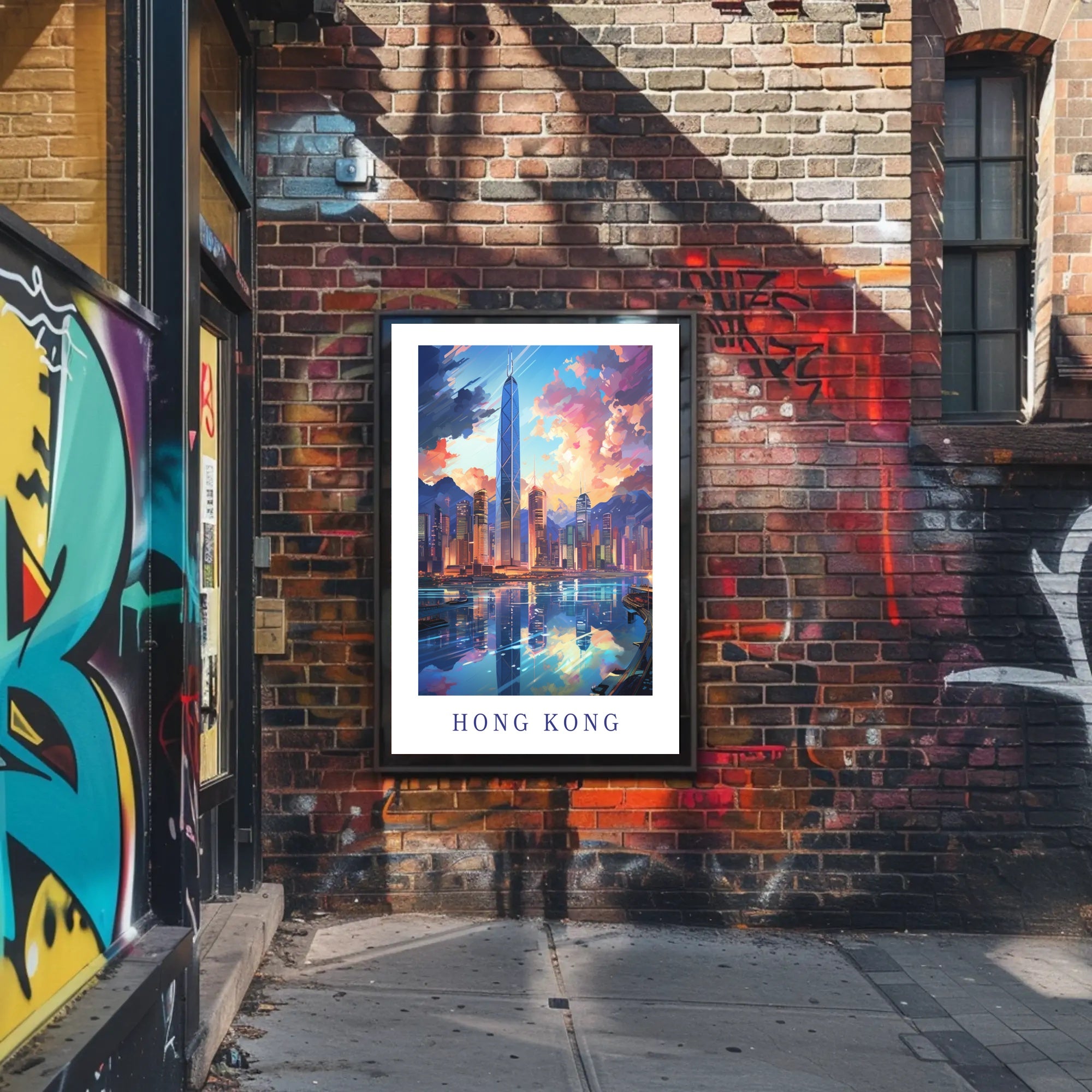 Hong Kong Skyline Vibrant Urban Cityscape Travel Poster PosterGoat