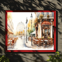 Parisian Street Café Scene Poster PosterGoat