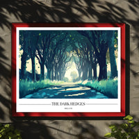 The Dark Hedges: Mystical Pathway Artistic Poster