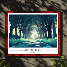 The Dark Hedges: Mystical Pathway Artistic Poster