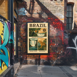 Brazil's Natural Wonders Vintage Travel Poster