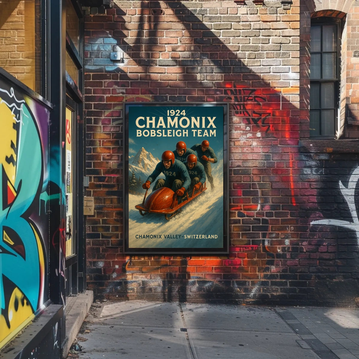 1924 Chamonix Bobsleigh Team Poster