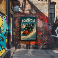 1924 Chamonix Bobsleigh Team Poster