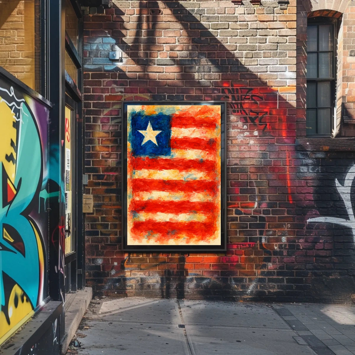 Abstract American Flag Poster