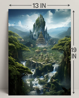 Enchanted Mountain City Poster