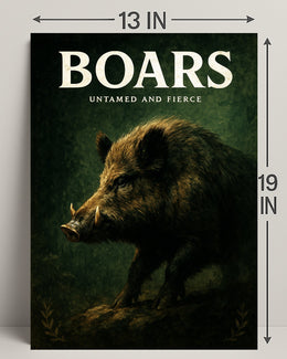 Boars Untamed and Fierce Poster PosterGoat