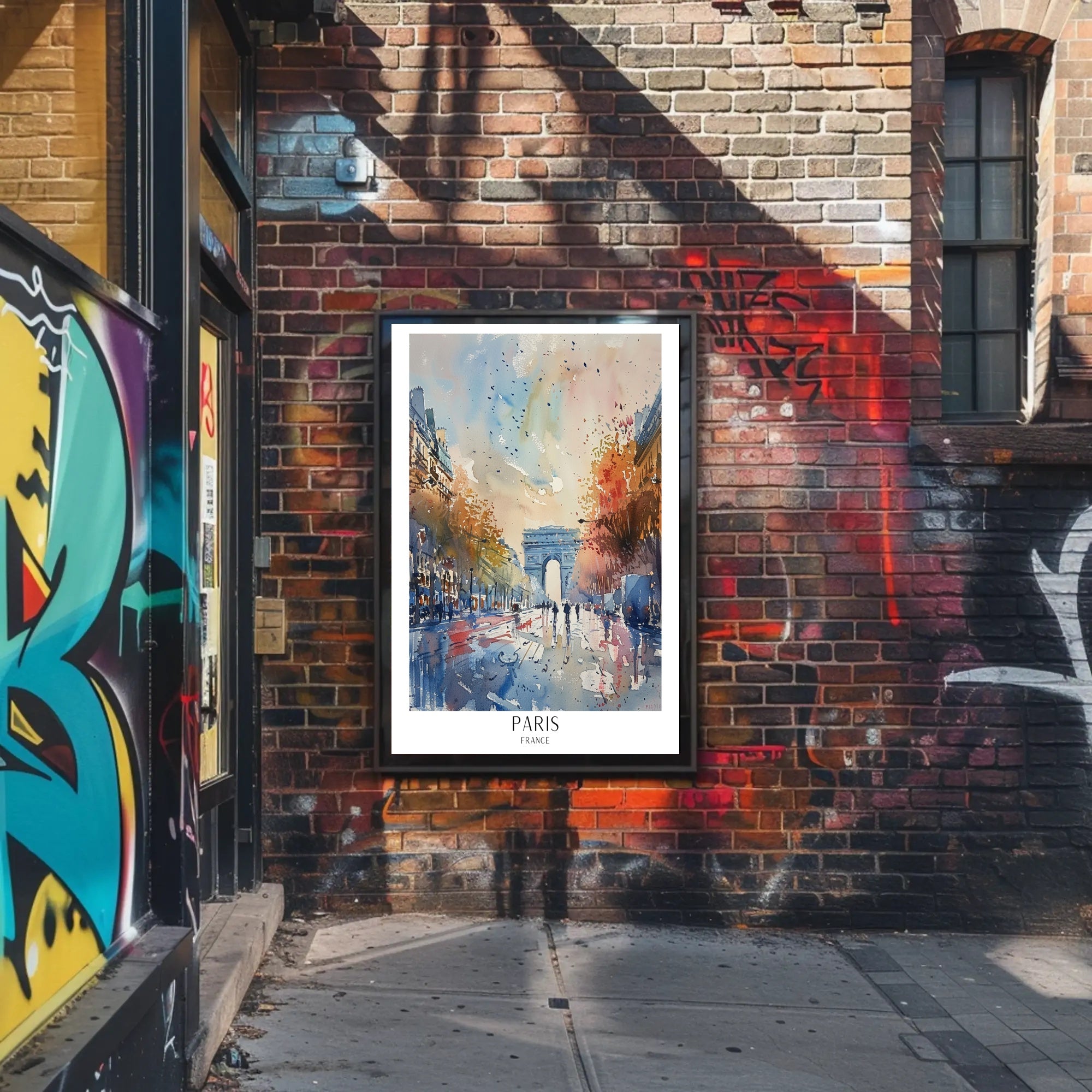 Paris Arc de Triomphe Impressionistic Watercolor Urban or Cityscape Poster PosterGoat