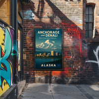 Anchorage and Denali Harmony Vintage Travel Poster PosterGoat