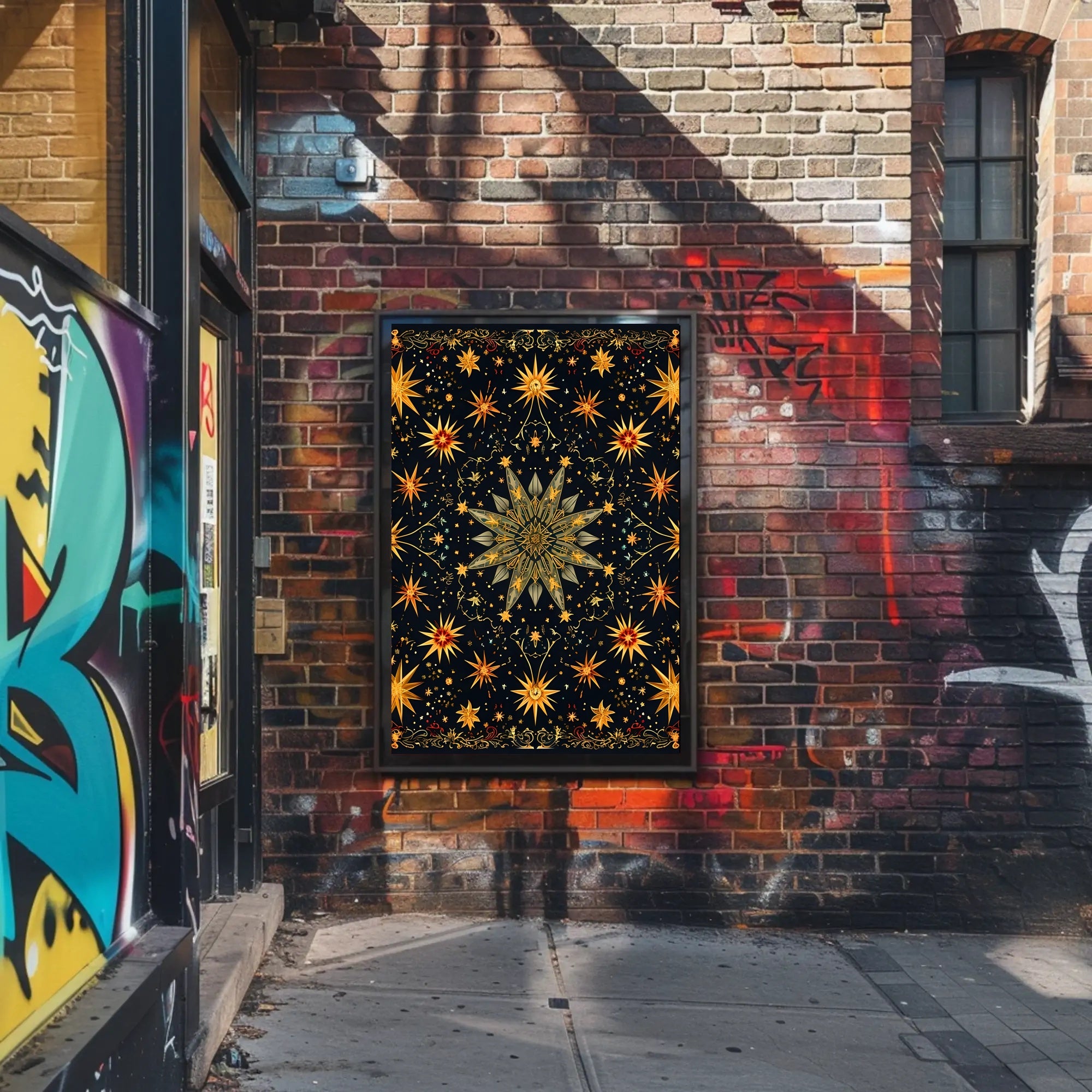 Celestial Starburst Abstract Art Poster