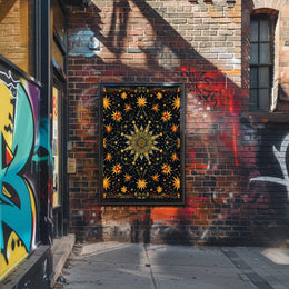 Celestial Starburst Abstract Art Poster