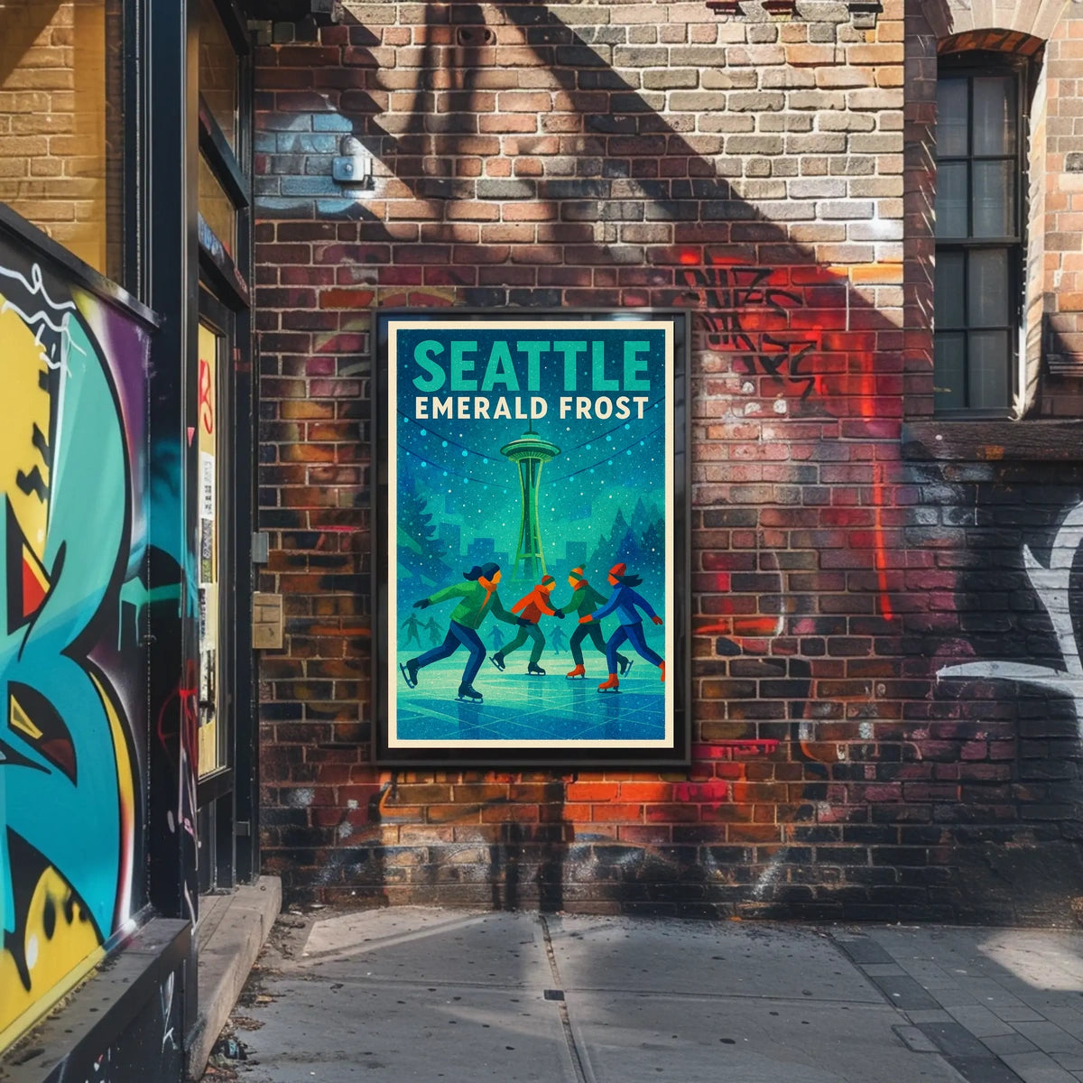 Seattle Emerald Frost Poster
