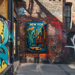 New York City Vibes Poster Scenic Cityscape Wall Art Print