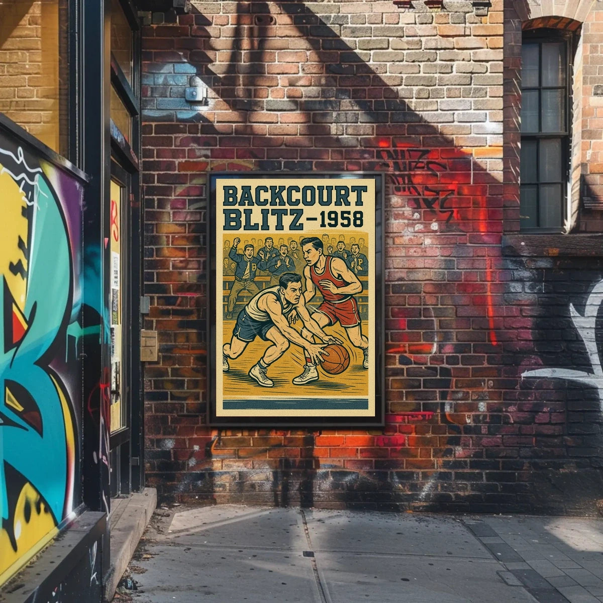 1950s Basketball Sports Poster