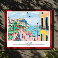 Vibrant Naples Seaside Poster PosterGoat