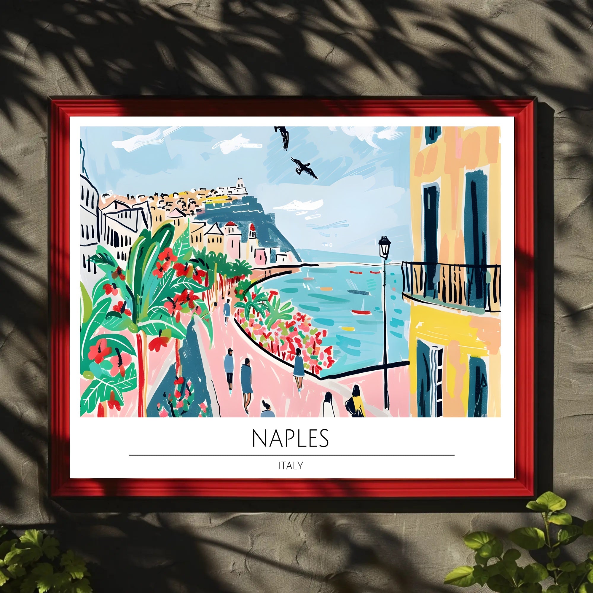 Vibrant Naples Seaside Poster PosterGoat