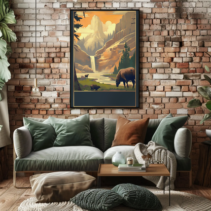 Majestic Western Mountain Scenery Travel Poster