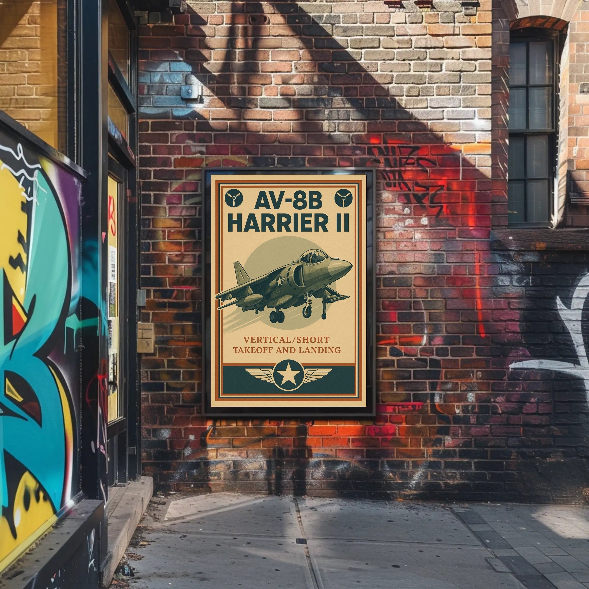 AV-8B Harrier II Retro Military Recruitment Poster