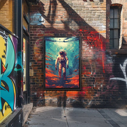 Astronaut in Cosmic Waters Poster