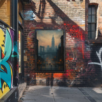 New York City Skyline Poster Abstract Moody Wall Art