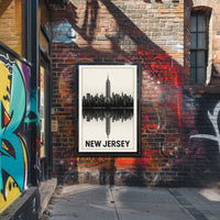 New Jersey Skyline Reflection Poster