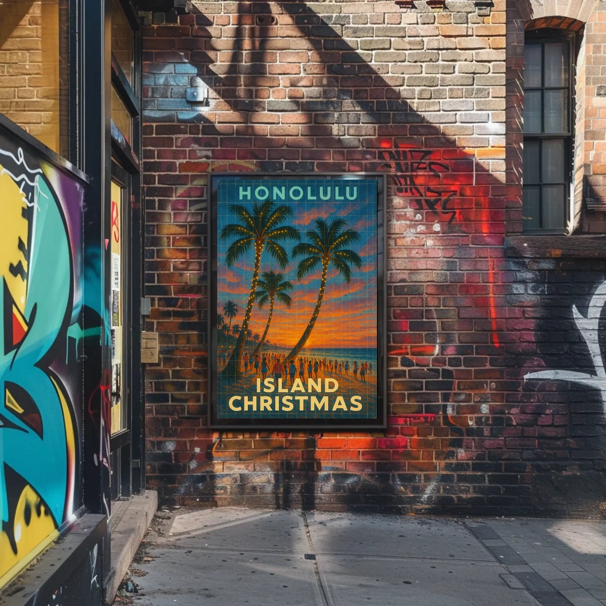 Honolulu Island Christmas Poster