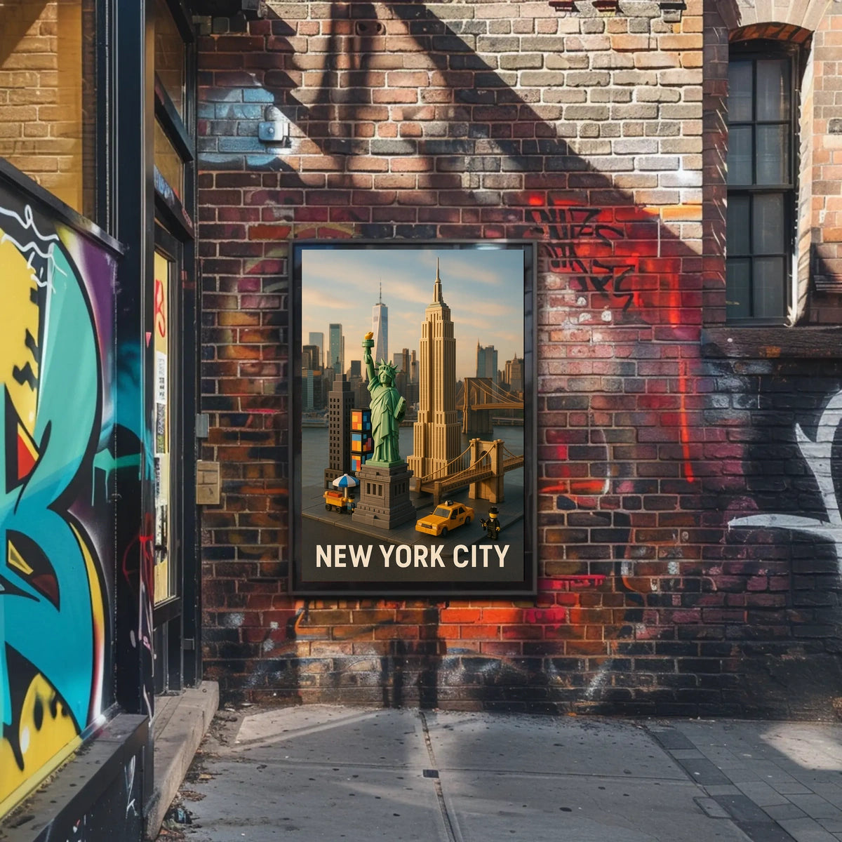 New York City Lego Art Poster Abstract Playful Wall Art