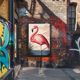 Flamingo Poster Graceful Pink Bird Coastal Wall Art