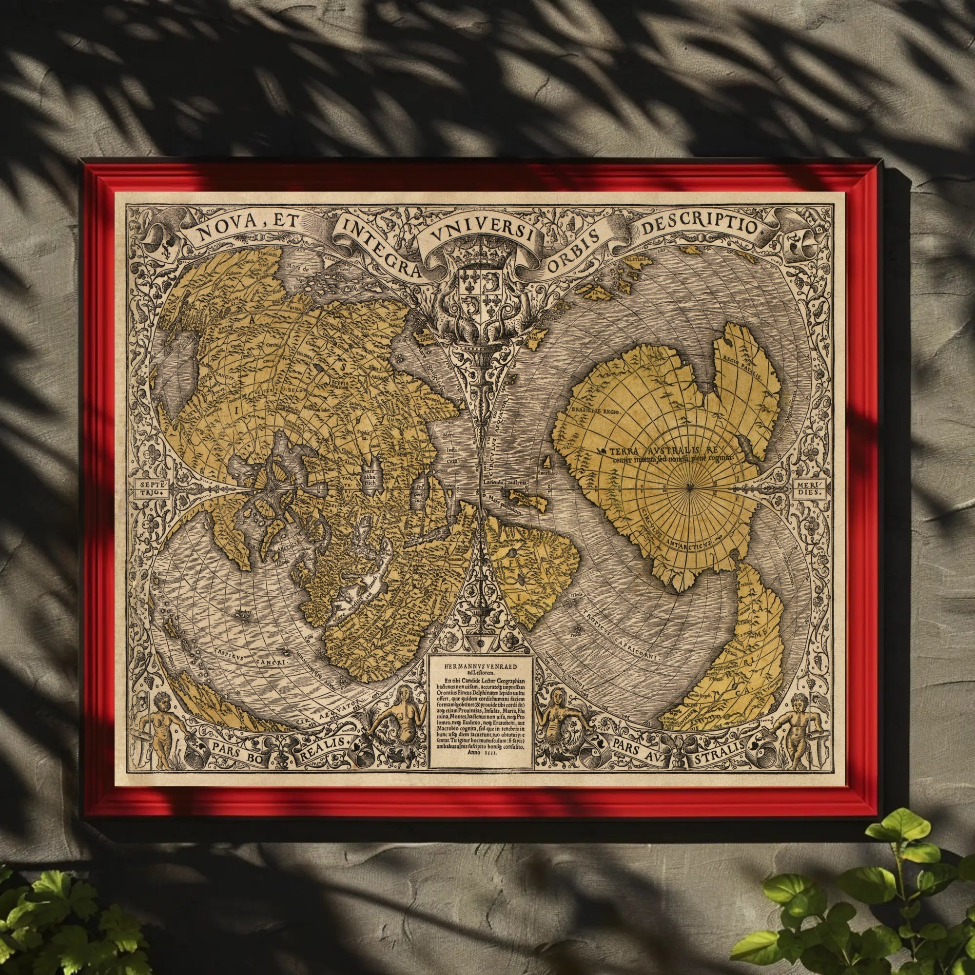 world map created by Oronce Fine in 1531 poster