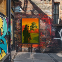 Samurai at Sunset Poster PosterGoat