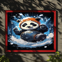 Winter Adventure Panda Poster